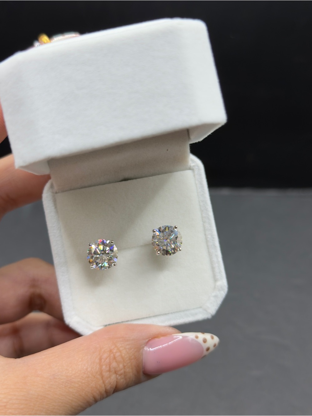 6cttw GRA real moissanite VVS1 big 9mm stud earrings